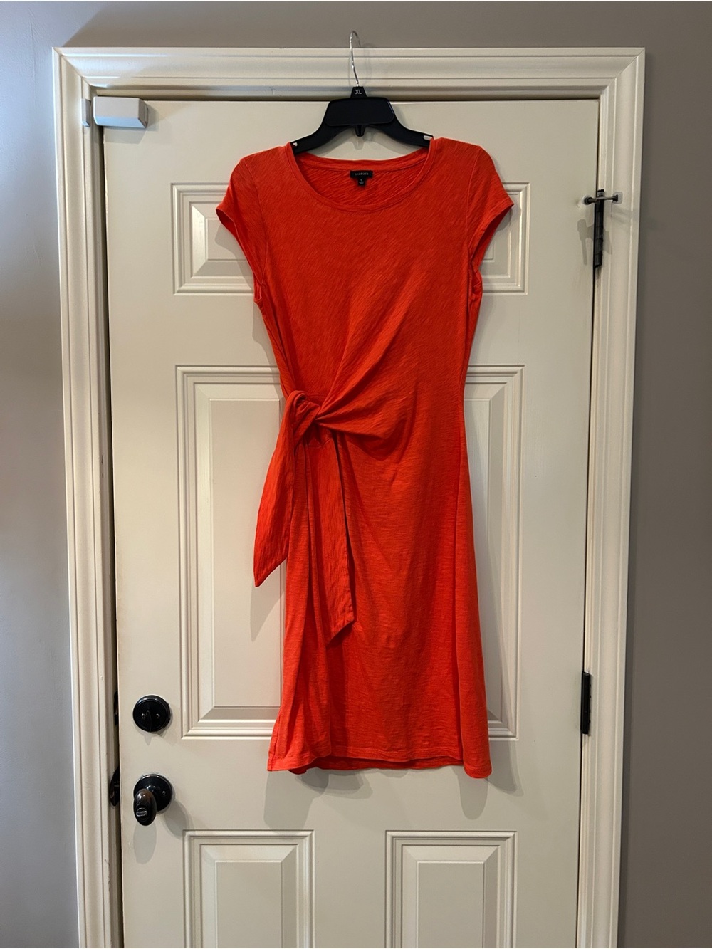 Talbots Bright Orange Tie-Waist Midi Dress